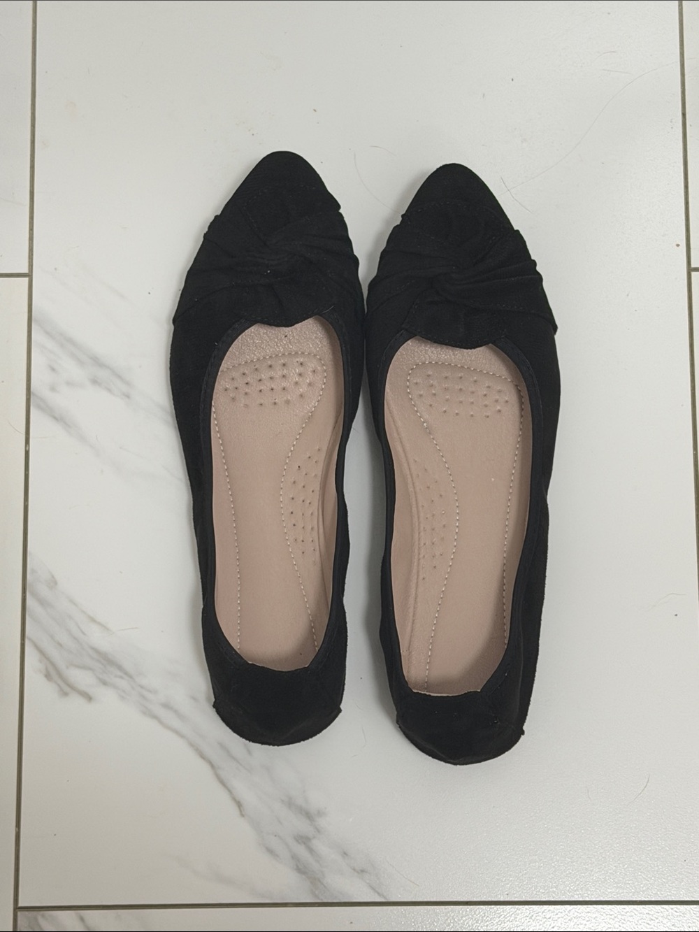 Black Women's Pointed Toe Knot Flats
